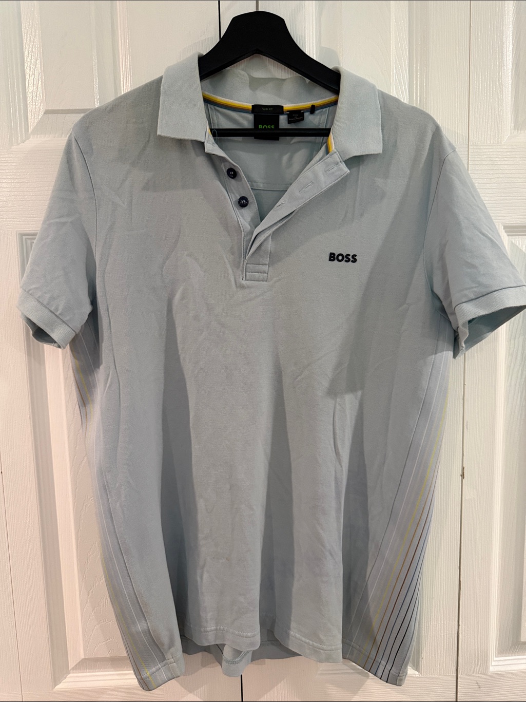 Boss Light Blue Polo With Contrast Trim